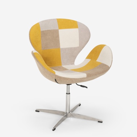 copy of Chaise et fauteuil pivotant de salon style patchwork design moderne Stork Promotion