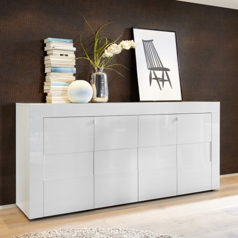 Hariett Report Buffet moderne 200x43cm meuble de salon 4 compartiments