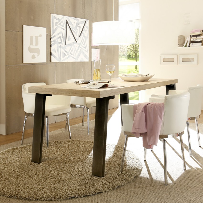 Esstisch im Industriedesign 190x90cm Holz und Eisen Makani Palma Aktion Esstisch im Industriedesign 190x90cm Holz und Eisen Makani Palma Aktion