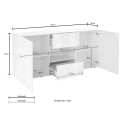 Modernes Wohnzimmer Sideboard anthrazit hochglanz 2 Türen 2 Schubladen Dama Rt M Auswahl