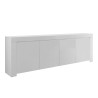 Sideboard 4 Türen Wohnzimmerschrank 210cm glänzend weiß Holz Amalfi Wh XL Angebot