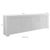 Sideboard 4 Türen Wohnzimmerschrank 210cm glänzend weiß Holz Amalfi Wh XL Rabatte