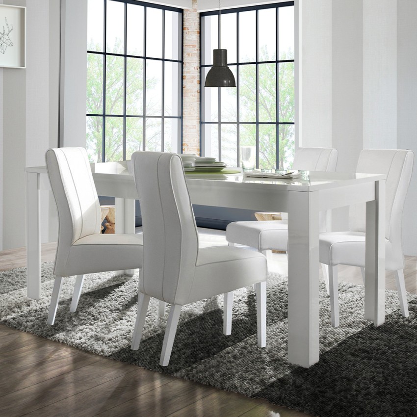 Cico Mix NB Table extensible moderne 90x120-180cm couleur noyer blanc