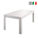 Moderner ausziehbarer Tisch Hochglanz Weiß 90x137-185cm Lit Amalfi Verkauf