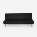 Divano letto clic clac 2 posti in similpelle reclinabile Elly Nero II Scelta Offerta