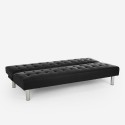Divano letto clic clac 2 posti in similpelle reclinabile Elly Nero II Scelta Saldi