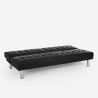Divano letto clic clac 2 posti in similpelle reclinabile Elly Nero II Scelta Saldi