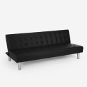 Divano letto clic clac 2 posti in similpelle reclinabile Elly Nero II Scelta Promozione