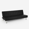 Divano letto clic clac 2 posti in similpelle reclinabile Elly Nero II Scelta Promozione