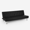 Divano letto clic clac 2 posti in similpelle reclinabile Elly Nero II Scelta Promozione
