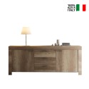 Buffet de rangement en bois 2 portes 3 tiroirs 210 cm Land L Vente