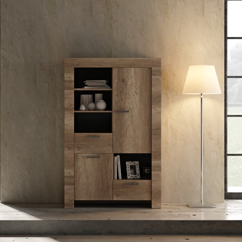 Buffet haut de salon meuble de rangement multifonctionnel Mugiko Land Promotion