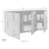 Buffet salon cuisine design 181 cm en bois 3 portes Dama Sm S Choix