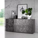 Sideboard 3 Türen glänzend grau modernes Sideboard Küche Wohnzimmer Prisma Rt S Lagerbestand