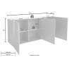 Sideboard 3 Türen glänzend grau modernes Sideboard Küche Wohnzimmer Prisma Rt S Modell
