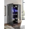 Vitrine Wohnzimmer 2 Türen glänzend grau modernes Design 121x166cm Ego Rt Lagerbestand