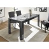 Table de salle à manger moderne gris brillant 180x90 cm Uxor Prisma Caractéristiques