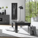 Niedriger Wohnzimmer Beistelltisch 65x122cm glänzend grau modern Lanz Prisma Rabatte