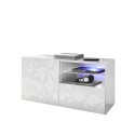 Weiß glänzendes TV-Möbel mit 1 Tür und Schublade, 121cm, Petite Wh Prisma Angebot