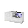 Weiß glänzendes TV-Möbel mit 1 Tür und Schublade, 121cm, Petite Wh Prisma Angebot