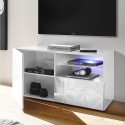 Weiß glänzendes TV-Möbel mit 1 Tür und Schublade, 121cm, Petite Wh Prisma Sales
