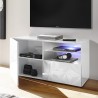 Weiß glänzendes TV-Möbel mit 1 Tür und Schublade, 121cm, Petite Wh Prisma Sales