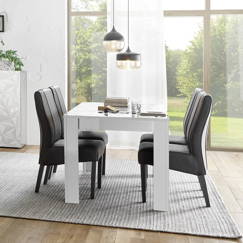 Esstisch Wohnzimmer 180x90cm Hochglanz Weiß Modern Athon Prisma Aktion Esstisch Wohnzimmer 180x90cm Hochglanz Weiß Modern Athon Prisma Aktion
