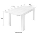 Ausziehbarer Esstisch aus Holz 90x137-185cm glänzend weiß Vigo Urbino Eigenschaften