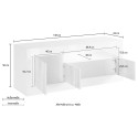 Wohnzimmer TV-Ständer 3 Türen 138cm Beton modern Jaor Ct Urbino Rabatte