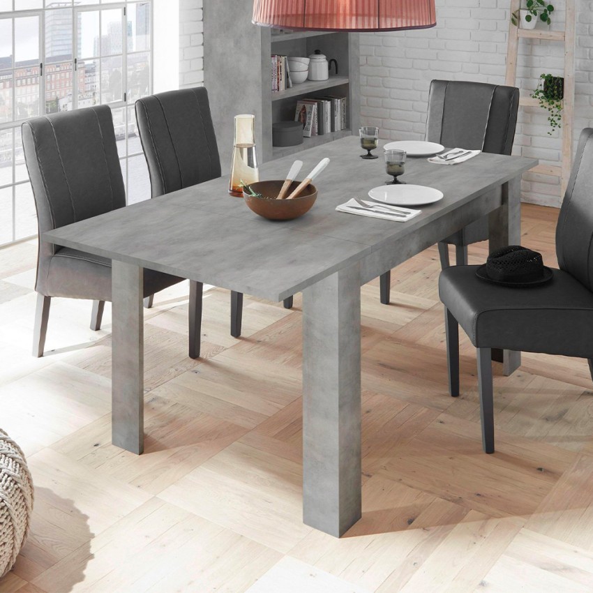 Table à manger moderne extensible 90x137-185cm effet béton Fold Urbino Promotion Table à manger moderne extensible 90x137-185cm effet béton Fold Urbino Promotion