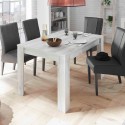 Ausziehbarer Esstisch aus Holz 90x137-185cm glänzend weiß Vigo Urbino Verkauf