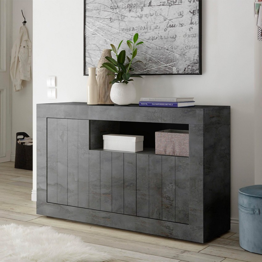 Buffet noir moderne salon 3 portes Urbino Ox M Promotion Buffet noir moderne salon 3 portes Urbino Ox M Promotion