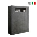 Schwarzes Sideboard 2 Türen Wohnzimmer modern 144cm hoch Sior Ox Urbino Verkauf
