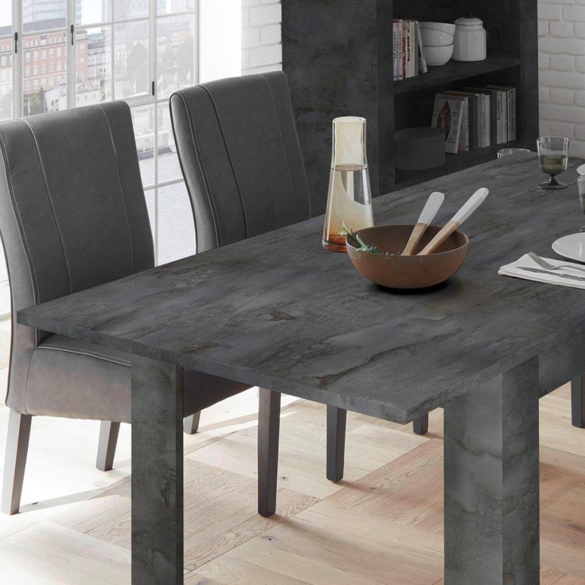 Extension 48 cm pour table à manger noir oxydé Log 180x90 cm Urbino Promotion Extension 48 cm pour table à manger noir oxydé Log 180x90 cm Urbino Promotion