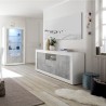 Wohnzimmer Anrichte 2 Türen 2 Schubladen weiß glänzend Zement Doppel LBC Sales