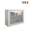 Modernes Sideboard 2 Türen 110cm glänzend weiß Zement Minus BC Verkauf