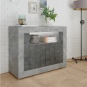 Credenza soggiorno 110cm moderna cemento nero ossido 2 ante Minus CX Promozione