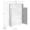Hohe Anrichte Sideboard Wohnzimmer 2 Türen Weiß Hochglanz Schwarz Sior BX Sales