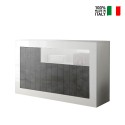 Sideboard 3 Türen Wohnzimmer modern glänzend weiß schwarz Doppel MBX Verkauf