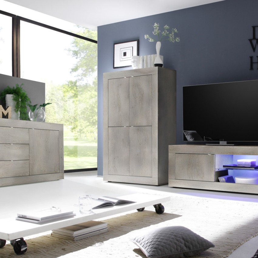 Hohe Anrichte Sideboard Küche aus Holz mit 4 Türen Novia Pc Basic Aktion Hohe Anrichte Sideboard Küche aus Holz mit 4 Türen Novia Pc Basic Aktion