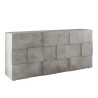 Credenza mobile soggiorno contenitore 3 ante grigio cemento Dama Ct S Offerta