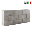 Credenza mobile soggiorno contenitore 3 ante grigio cemento Dama Ct S Vendita