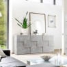 Credenza mobile soggiorno contenitore 3 ante grigio cemento Dama Ct S Sconti