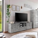 TV-Schrank 2 Türen und Schublade Beton Schach Design Tecum Ct Dama Sales