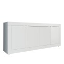 Credenza madia soggiorno 4 ante 207cm moderna bianco lucido Altea Wh Offerta