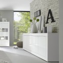 Sideboard Wohnzimmerschrank 4 Türen 207cm modern glänzend weiß Altea Wh Rabatte