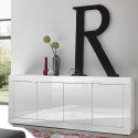 Credenza madia soggiorno 4 ante 207cm moderna bianco lucido Altea Wh Catalogo