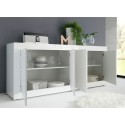 Credenza madia soggiorno 4 ante 207cm moderna bianco lucido Altea Wh Scelta