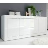 Credenza madia soggiorno 4 ante 207cm moderna bianco lucido Altea Wh Stock