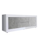 TV-Schrank 210cm 2 Türen 2 Schubladen weiß glänzend Beton Visio BC Angebot